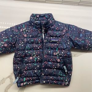 Patagonia Kids Floral Puffer Jacket - Blue and Pink